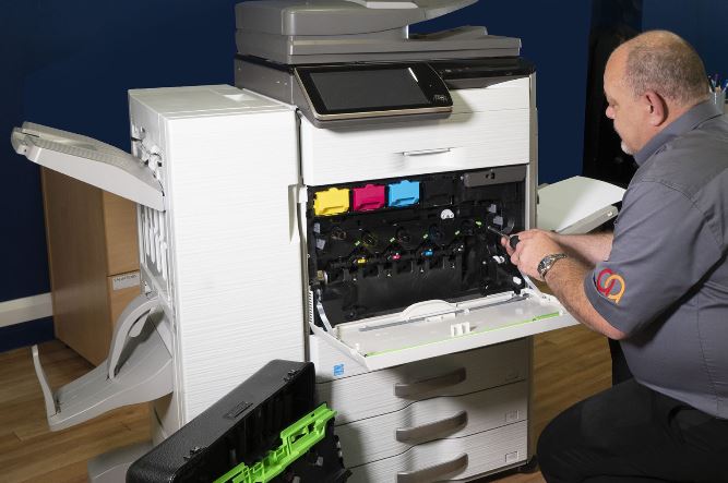 Sharp a3 copier and booklet finisher service and parts inspection